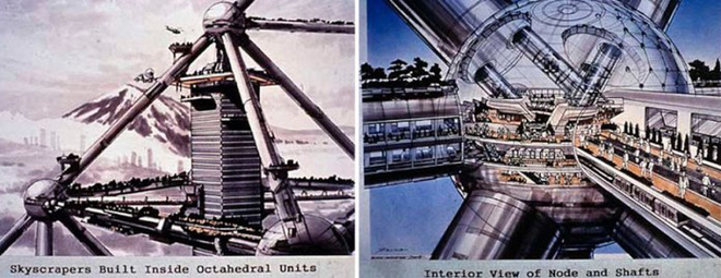  Concept Mega-City Pyramid của Shimizu TRY 2004 cho Tokyo là một đề xuất lớn đến mức nó chỉ có thể được hoàn thành với sự trợ giúp của ống nano cacbon. 